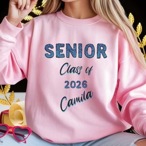 Custom Name, Class of 2026 Sweatshirt, Senior Graduation Gift Crewneck