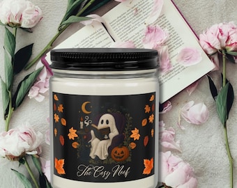 Spökpumpa Halloween-ljusset, läskig höstburk med ljusveke, mysig höstestetisk heminredningsgåva