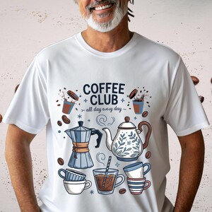 Aesthetic Coffee Club Shirt, Morning Ritual Tee, Retro Barista Gift, Comfort Colors Caffeine Top, Hand Drawn Kitchen Art