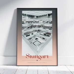 Beautiful Libraries: Stuttgart City Library | architecture travel print