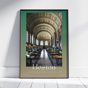 Beautiful Libraries: Boston Public Library, McKim Building | architecture travel print