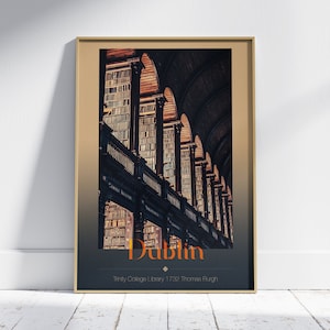 Beautiful Libraries: Dublin Trinity College Library, Long Room | architecture travel print