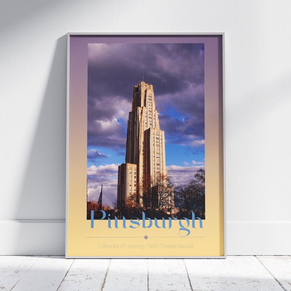 Pittsburgh - Cathedral of Learning | World's Most Beautiful Libraries | architecture travel print