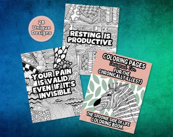 Spoonie Coloring Pages - Chronic Illness Coloring Book - Spoonie Coloring Book - Chronic Illness Coloring Pages - Chronic Pain Coloring Book