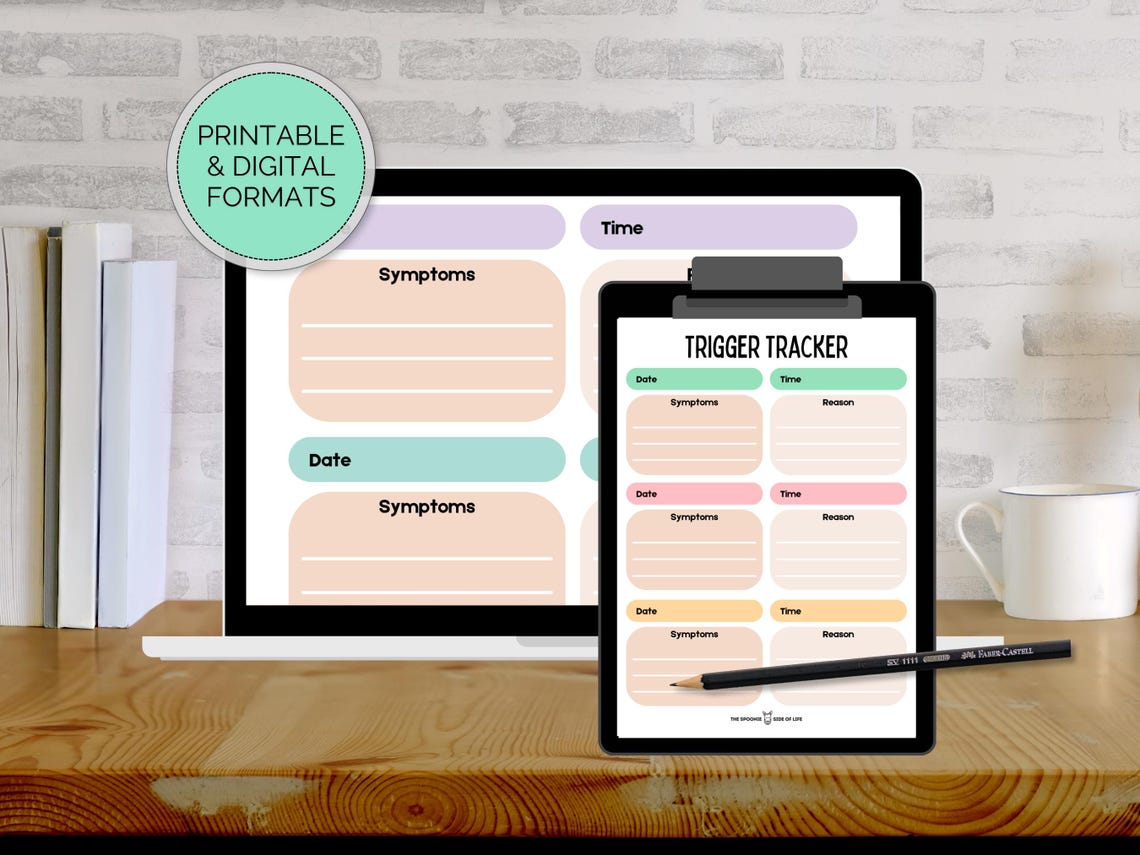 Chronic Illness Trigger Tracker: Symptom Log Template (digital Download ...