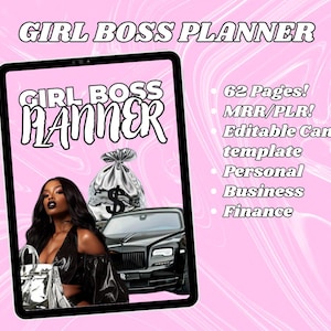 Girl Boss Planner PDF | Printable Business Planner for Women | Digital Daily & Weekly Planner | Boss Babe Goal Setting Template