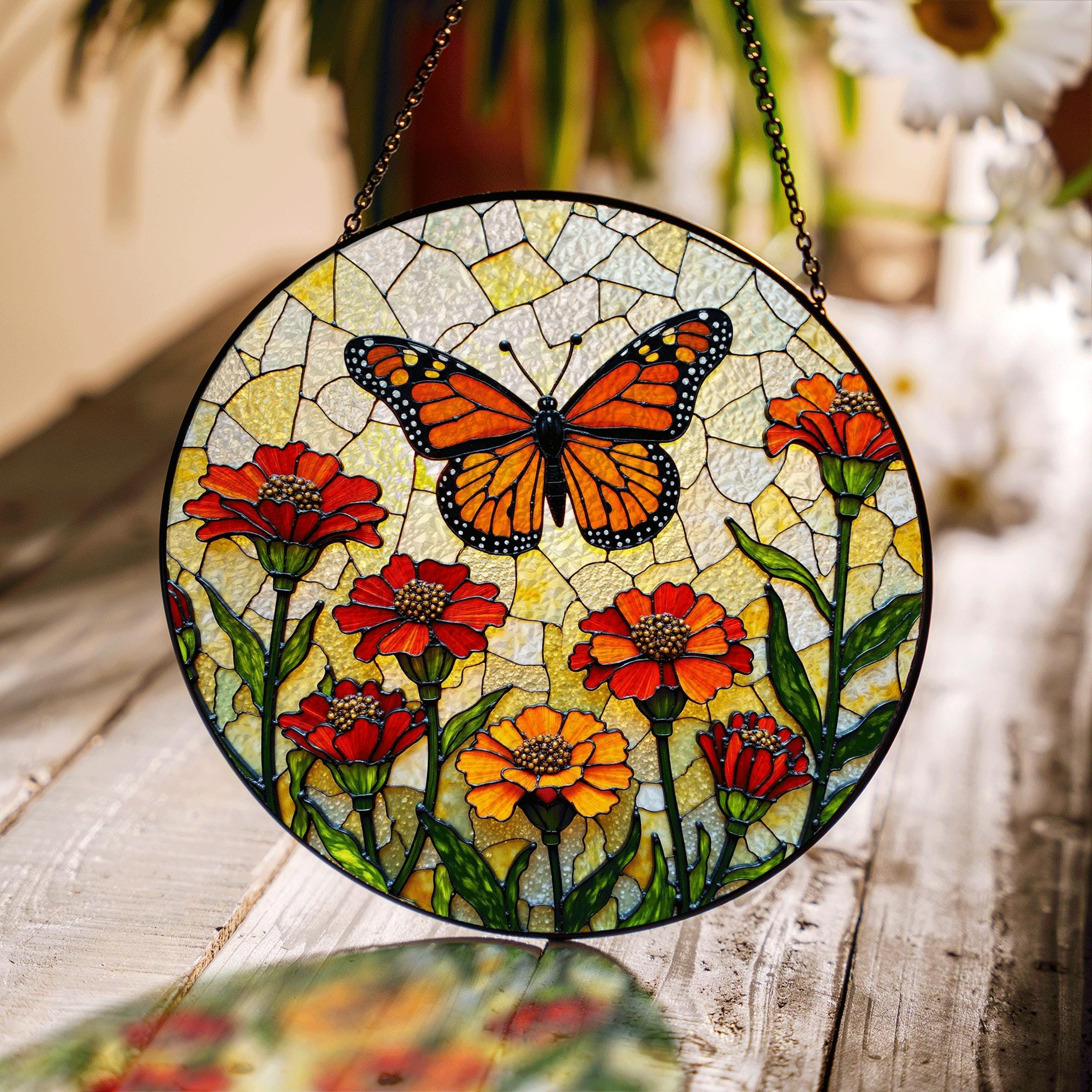 BDHRKTE Acchiappasole Cardinale In Vetro Colorato - Decorazione Da
