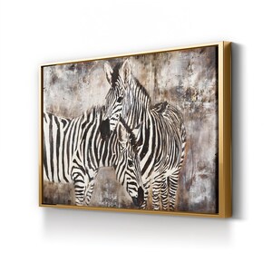 Zebra Print Canvas Art: Black and White Wildlife, Framed Abstract Decor