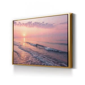 Smooth Wave Wall Art Framed Canvas Print Modern Coastal Beach House Ocean Waves Canvas Art Beach Wall Art Nautical Decor Landscape Prints