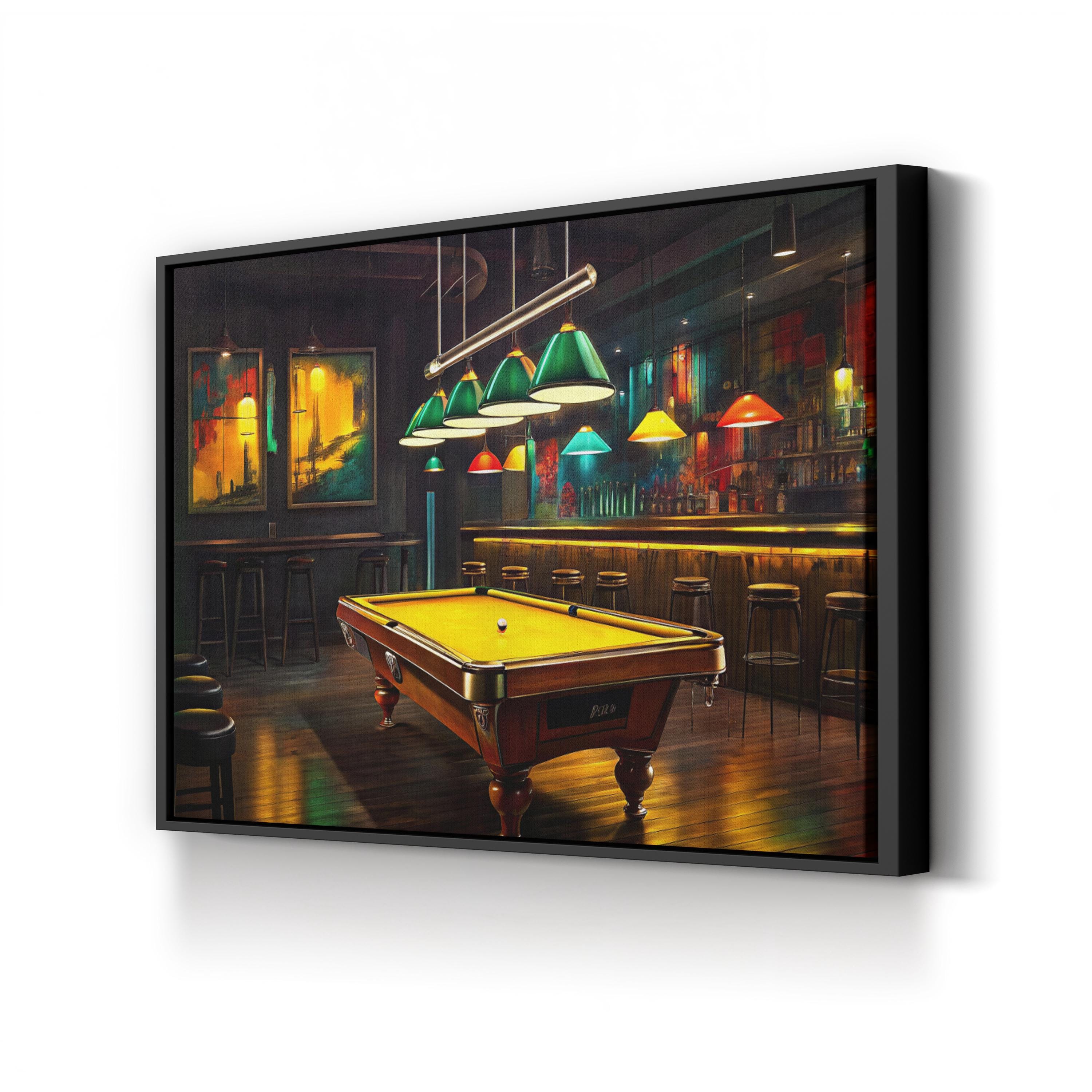 Pooltableart Pool Table Canvas Art: Billiards Game Room Decor, Man Cave Print - Etsy