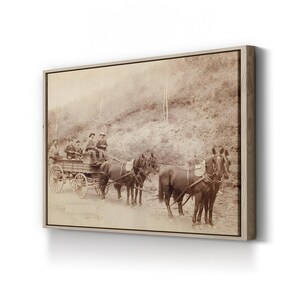 Vintage Wells Fargo Canvas Art: Western Cowboy Scene, Historic Branding