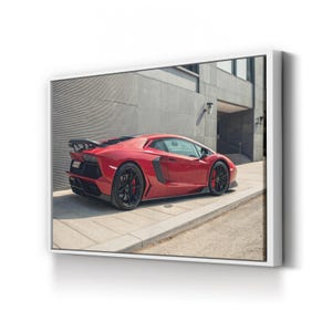 Red Lamborghini Aventador Canvas Wall Art Luxury Sports Car Home Decor for Car Enthusiasts Modern Automotive Wall Print SV Wall Art Canvas