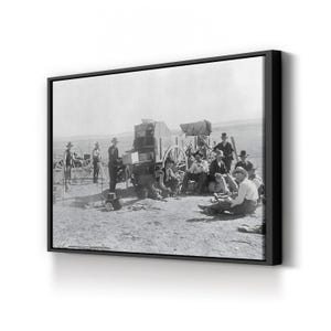 Vintage Cowboy Camp Canvas Print: Western Americana Wall Art