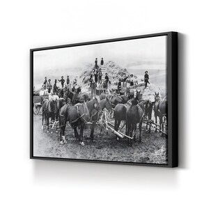 Vintage Cowboy Canvas Art: Oregon Harvest 1880 - Western Landscape