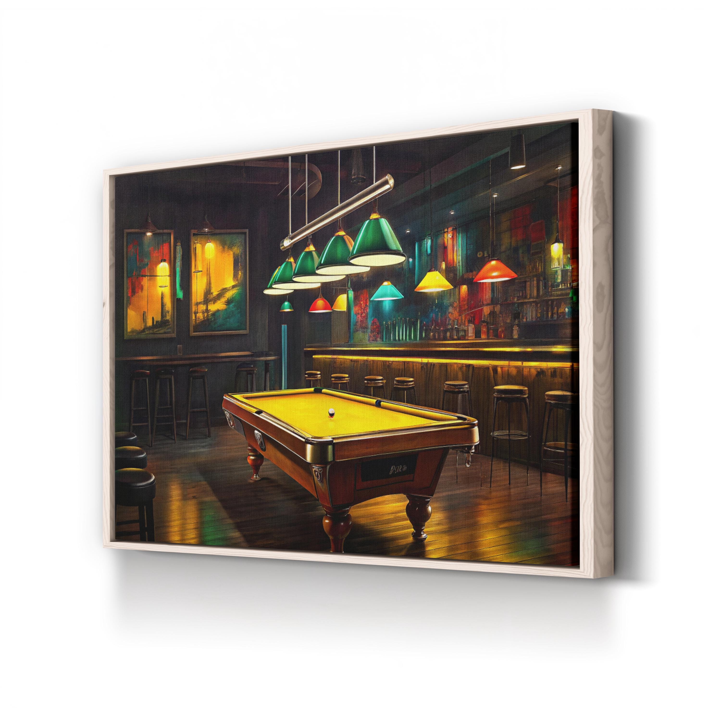 Pool Table Canvas Art: Billiards Game Room Decor, Man Cave Print - Etsy