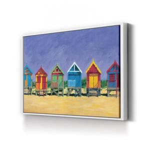 Beach Huts Canvas Art: Coastal Photography, Beach House Decor