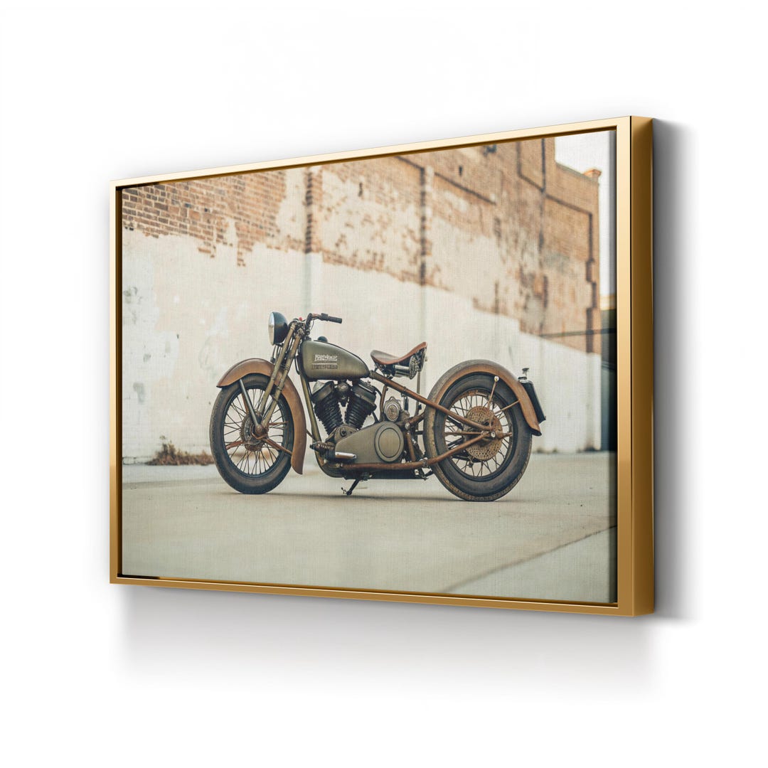 1930s Harley Davidson Canvas Art Print: Retro Motorcycle Wall Decor - Etsy