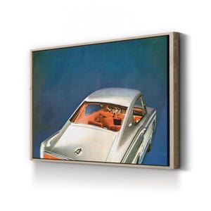 Vintage 1960s Blue Buick Car Ad Retro Automobile Poster Classic Car Wall Art Mid Century Modern Decor loves vintage cars Canvas Gift