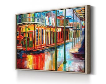 New Orleans Rainy Day Canvas Print: Jackson Square Street Art