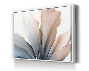 Blue Abstract Canvas Wall Art: Elegant Flowing Design, Modern Home Decor