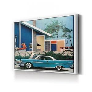 1950s Buick Classic Car House Poster Retro Wall Art for Vintage Car Lovers Automotive Canvas Wall Decor Classic Car Print Car Wall Art Gift