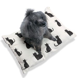 Cozy Cat Themed Pet Bed for Cats and Dogs, Stylish Cat Print, Furry Friend Gift, Pet Accessories, Home Decor, Matching Pet Accessories