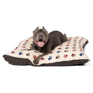Cozy Pet Bed with Paw Print Design, Comfortable Dog Bed or Cat Bed, Matching Pet Accessories, Home Decor
