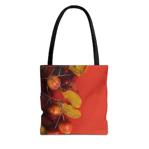 Autumn Leaves Tote Bag, Fall Shopping Bag, Seasonal Handbag, Thanksgiving Gift, Autumn Accessory, Book Bag, Gym Bag, Gift Bag, Floral Tote