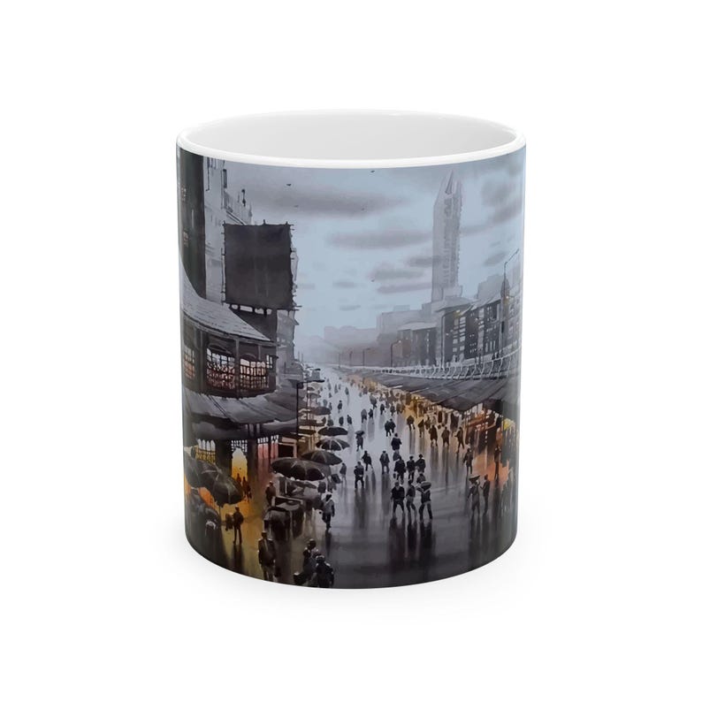 Cityscape Ceramic Coffee Mug - Thumbnail 4