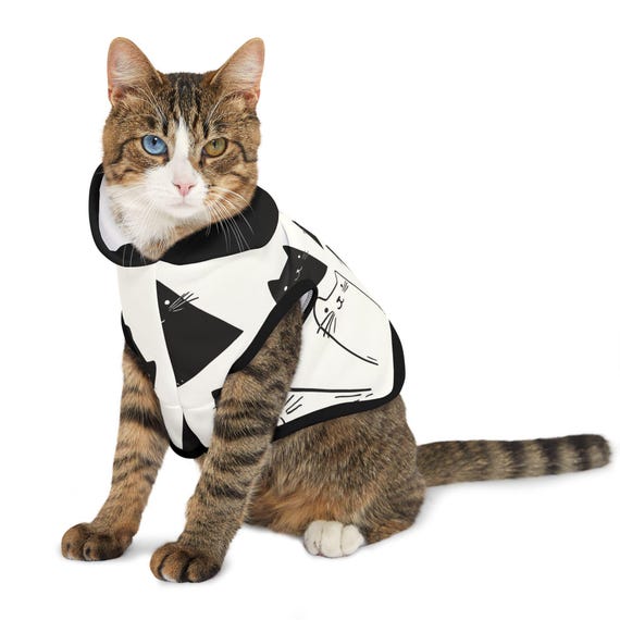 Felpa con cappuccio con stampa di gatto: comodo abbigliamento in