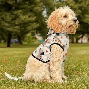 Cute Animal Print Pet Hoodie for Dogs, Cozy Pet Apparel, Dog Hooded Sweatshirt, Gift for Pet Lovers, Cute Dog Clothes, Matching Accessories