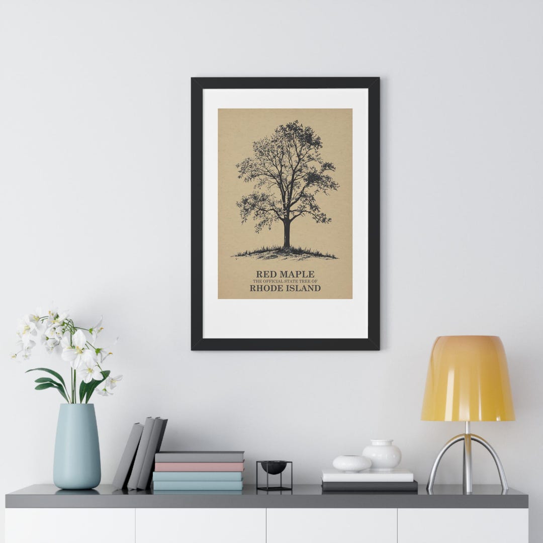 Framed Red Maple Tree Poster: Rhode Island Nature Wall Art 20" X 30" - Etsy