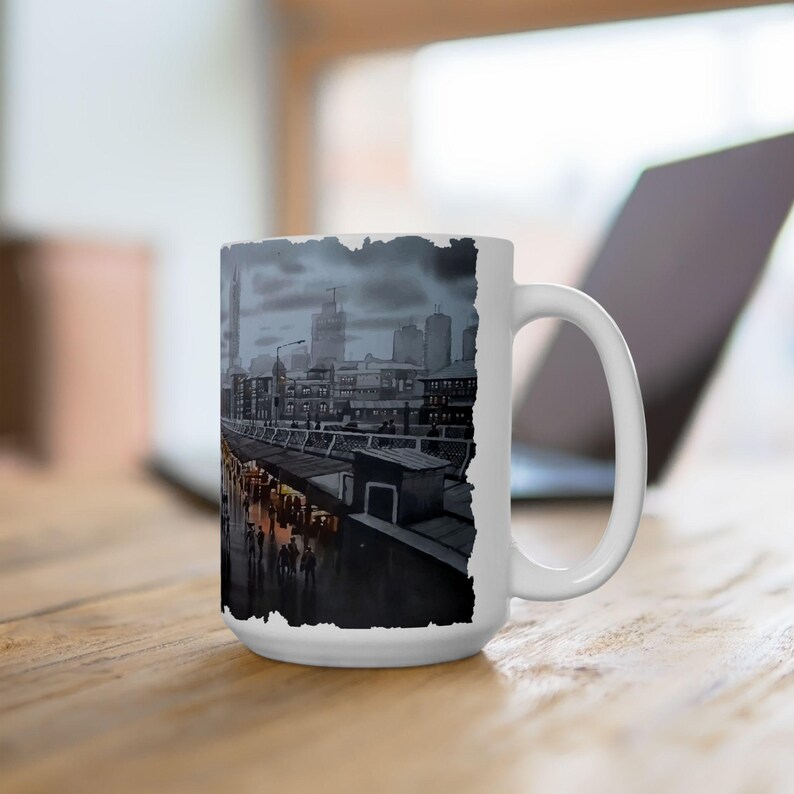Cityscape Ceramic Coffee Mug - Thumbnail 3