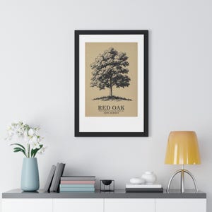 Framed Botanical Print: Rustic Nature Poster, Vintage Tree Artwork (20X30)