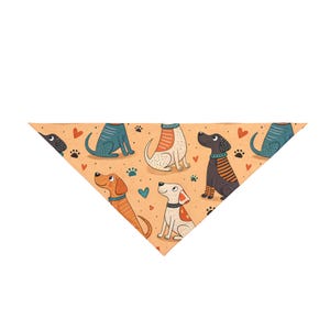 Cute Dog Print Pet Bandana, Puppy Accessories, Gift for Dog Lovers, Pet Fashion, Dog Bandana for All Occasions, Matching Pet Accessories