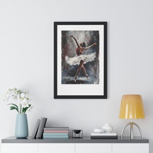 Gerahmter Ballett Tänzer Kunstdruck: Elegante Ballerina Wohnkultur (20X30)
