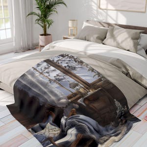 Cozy Arctic Fleece Blanket | Winter Decor, Snuggly Gift, Home Comfort, Holiday Warmth, Soft Throw for Relaxing, Housewarming Gift, Gift