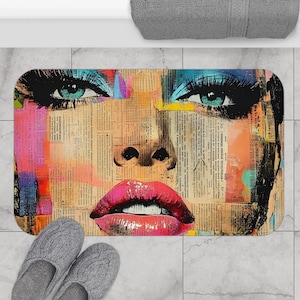Vibrant Art Bath Mat - Colorful Home Decor, Bathroom Accent Rug, Gift for Her, Artistic Bathroom Accessories, Unique Water Absorbent Mat