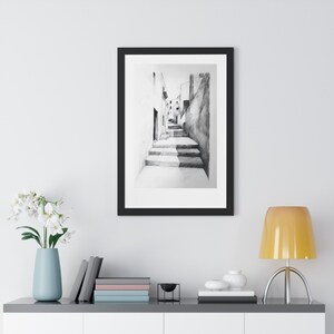 Framed Minimalist Art Print: Black and White Modern Home Decor (20X30)