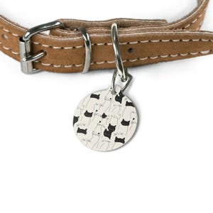 Personalized Pet Tag, Cute Cat Design, Custom Pet ID Tag, Dog Tag, Pet Lover Gift, Pet Identification, Matching Pet Accessories