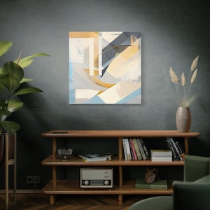 Abstract Geometric Canvas Art Print: Modern Neutral Wall Decor