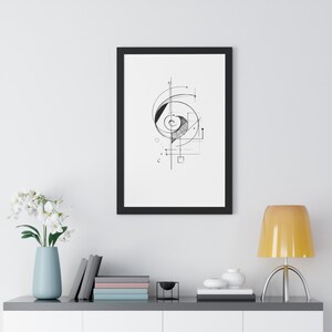 Framed Abstract Art Print: Modern Home Decor, Elegant Wall Accent (20X30)