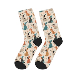 Dog Print Crew Socks: Matching Pet Lover Gift