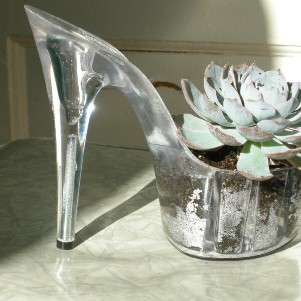 succulent planter made from a platform stiletto