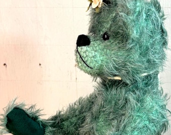 Osos OOAK Free Spirit Oso verde cian de 12,5"