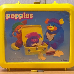 Vintage 1986 Popples plastic lunchbox -GDJ-E-336