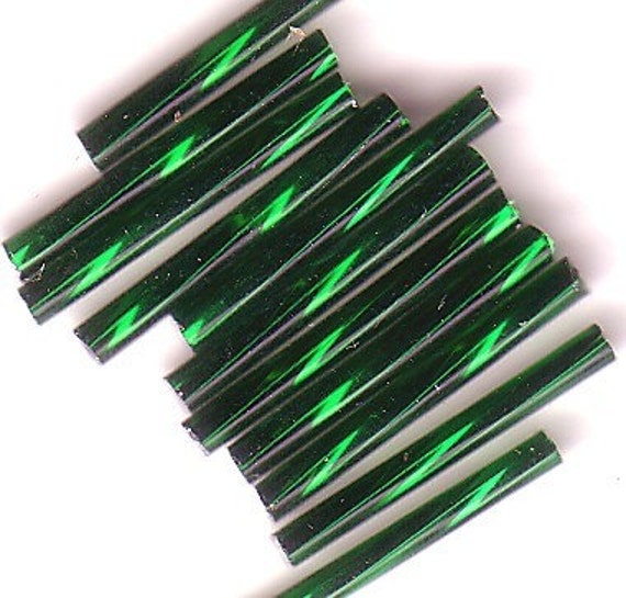 Amethyst SL Bugle Beads 20mm Czech Twisted Glass Beads QTY 50 Jewelry