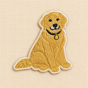 Toppa ricamata con Golden Retriever, da applicare con il ferro da stiro, regalo per amanti dei cani (7,6 cm)
