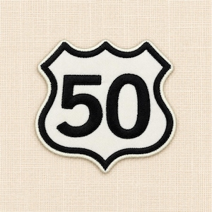 Route 50 Shield Patch | Embroidered Iron-On Patch