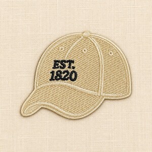 Toppa per berretto Est 1820, toppa ricamata termoadesiva color kaki, toppa del Maine, toppa per cappello da baseball, regalo autunnale preppy del New England